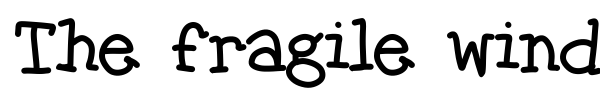 The fragile wind font preview